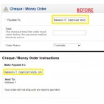 Cheque / Money Order to Multi Line Textarea
